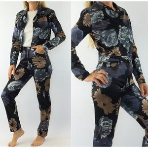 Kenzo Vintage Floral High-Rise Relaxed Pants Size 42